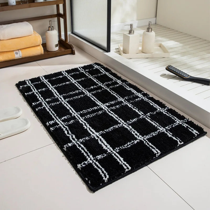 Modern Grid Tufted Bath Mat | Bowlift