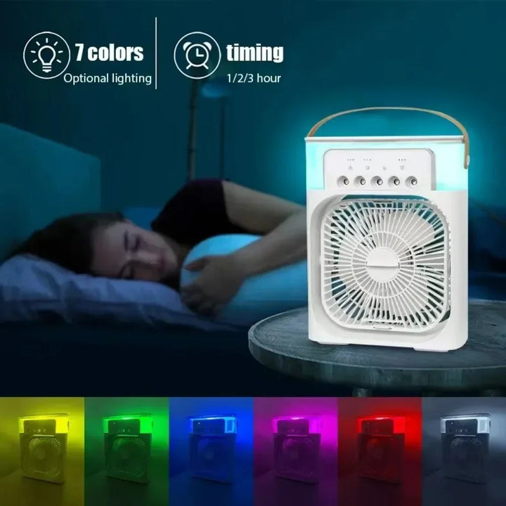 BowLift | Auronix Mini Air Cooler | 3-in-1 Fan with LED & Humidifier | USB | 600ml Tank