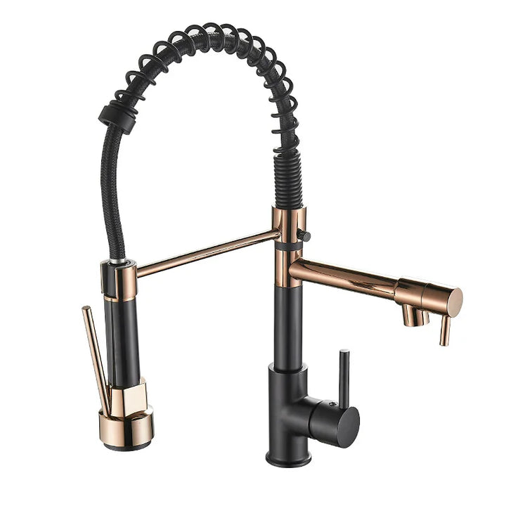 BowLift | DualFlow Kitchen Faucet - Luxurious Double Bronze Kitchen Faucet