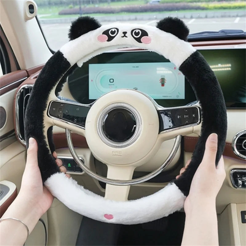BowLift | Soft Winter Animal Plush Steering Wheel Cover