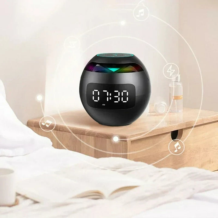 BowLift | Multifunctional Bluetooth Alarm Clock Speaker with LED display and Colorful Night Light – 2200mAh Battery