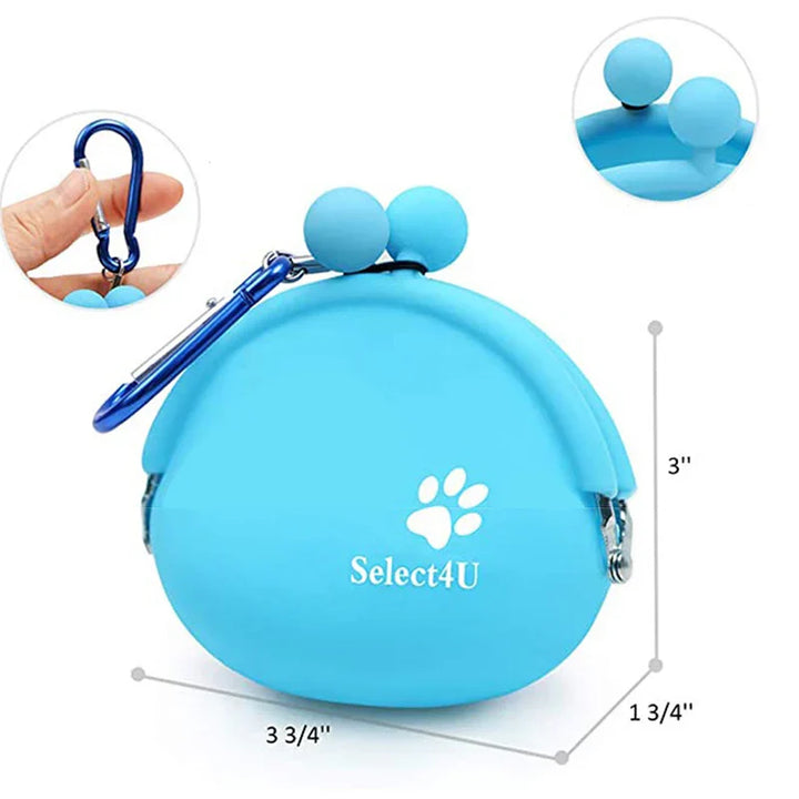 BowLift | Treatico Silicone Snack Bag for Dogs | With Clip & Velcro | For Training, Walking & Traveling | 9 × 9.5 cm