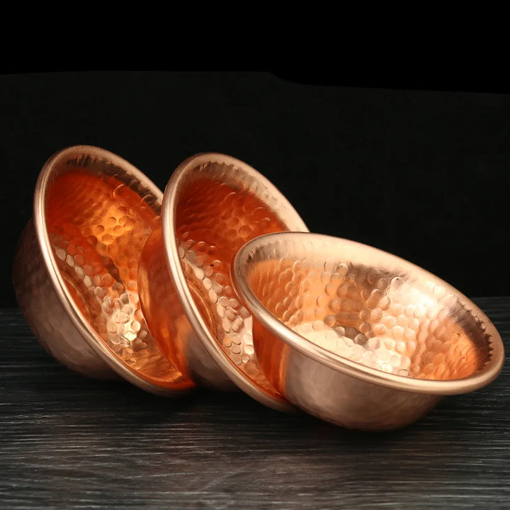 BowLift | Nepalese pure copper water preparation bowl handmade hammer pattern holy water bowl for Buddha Buddhism accessories