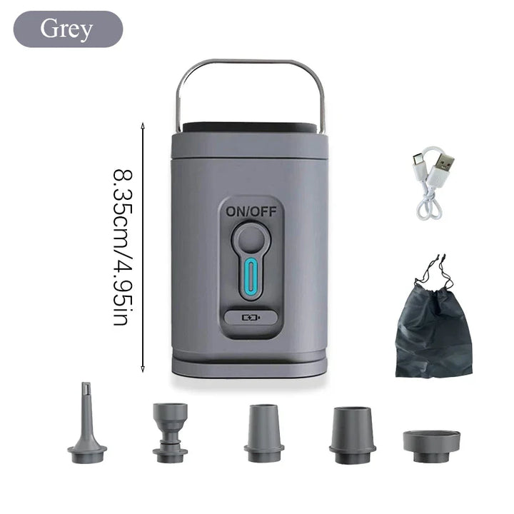 BowLift | AirBreezy Mini Air Pump | Ultra Compact & USB-C Rechargeable | 5 Nozzles | 200L/min Power
