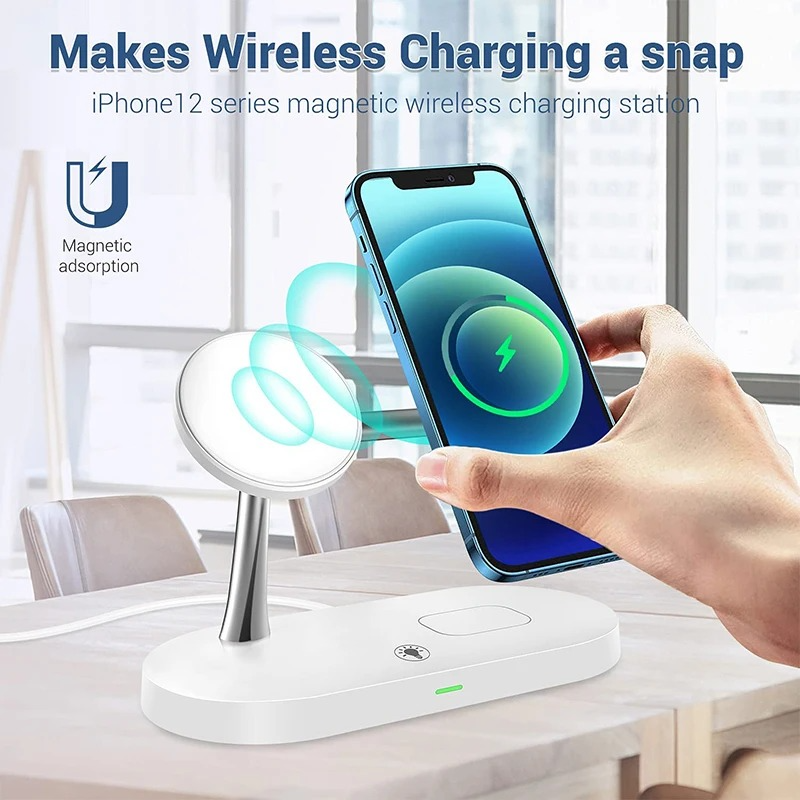 BowLift | Magnetic 3 in 1 Wireless Charging Station - Fast Charger for iPhone, Apple Watch & AirPods