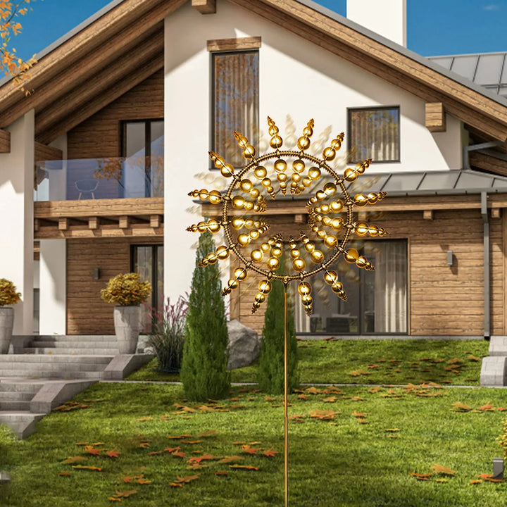 Unique Solar-Powered Kinetic Metal Windmill Spinner - Magical Wind Collectors for Patio, Garden, Lawn Outdoor Decoration Bowlift