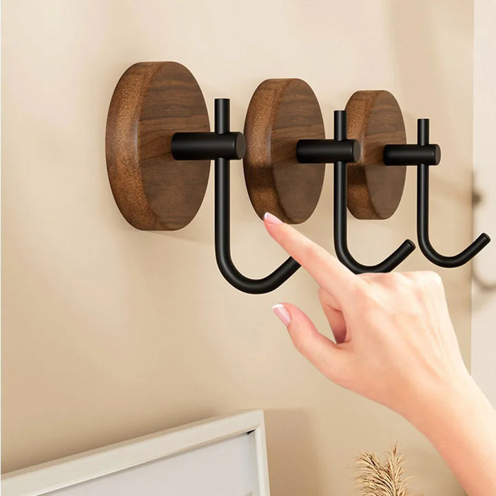 Clothes hanger made of walnut wood – Black or White | Decorative & Practical Bowlift