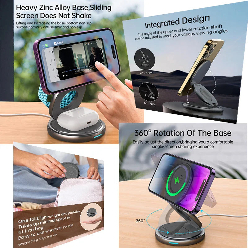 BowLift | 3 in 1 Foldable Magnetic Wireless Charger