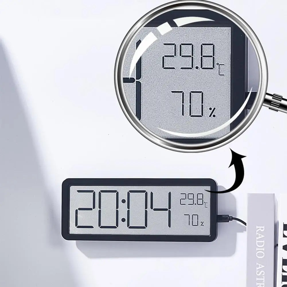 BowLift | TimeVibe Large LED Digital Wall Clock with Temperature & Humidity Display