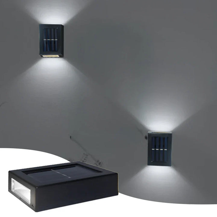 BowLift | Waterproof LED Solar Wall Lamp: Up and Down Lighting for Balcony, Garden, Street and Landscape
