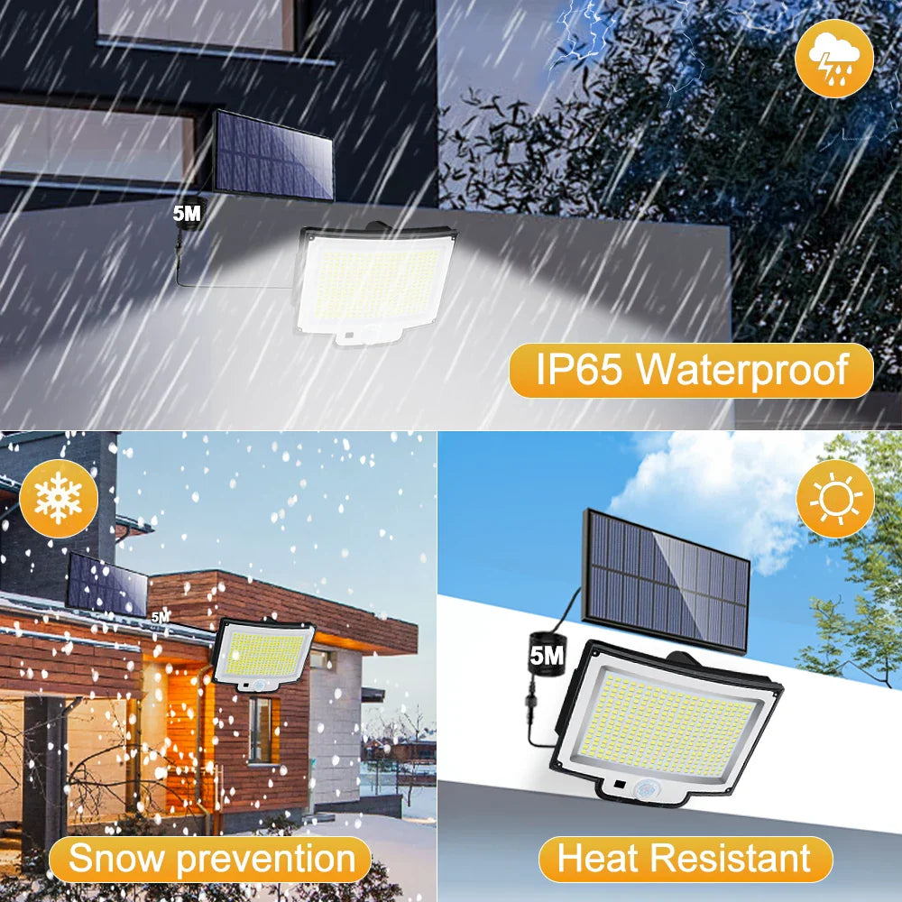 BowLift | Solar Wall Light LumoGuard 318LED | Motion Sensor & 3 Lighting Modes | IP65 Waterproof for Garden, Terrace & Fence