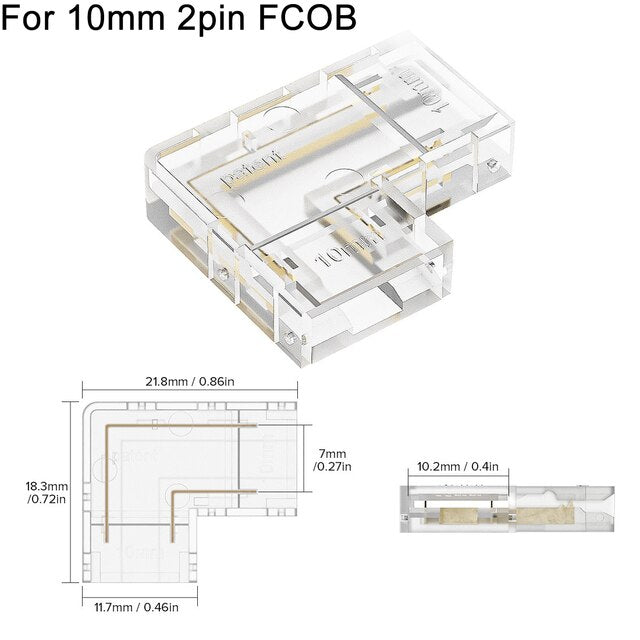 BowLift | L Shaped Transparent LED Strip Connector