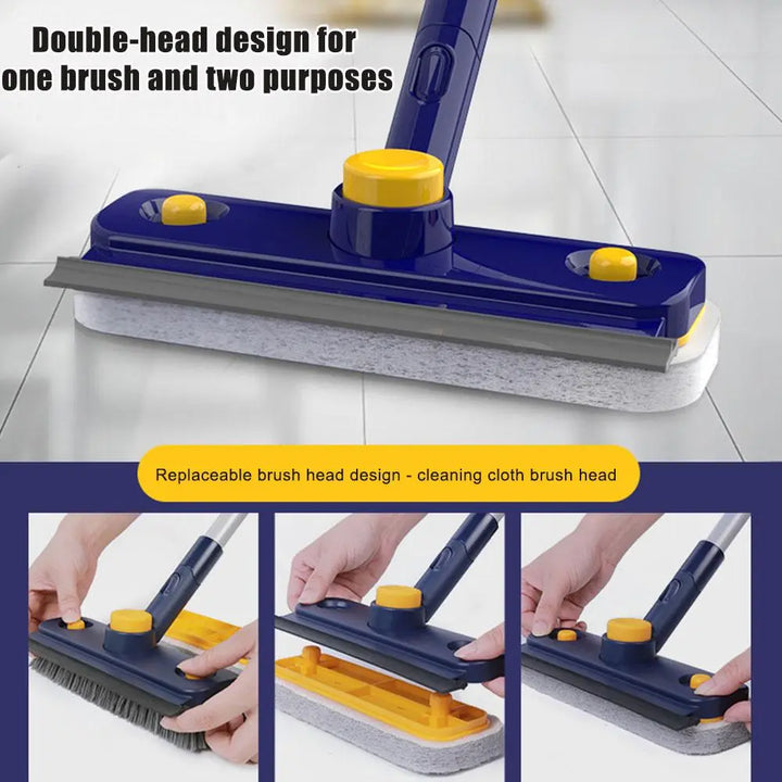 BowLift | 2in1 V-Shaped Long Handle Floor Scrub Edge Cleaner Brush