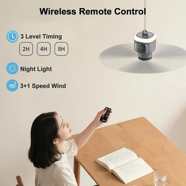 12000mAh Portable Ceiling & Camping Fan – Outdoor Tent Air Circulator and Cooling Ventilator | Bowlift