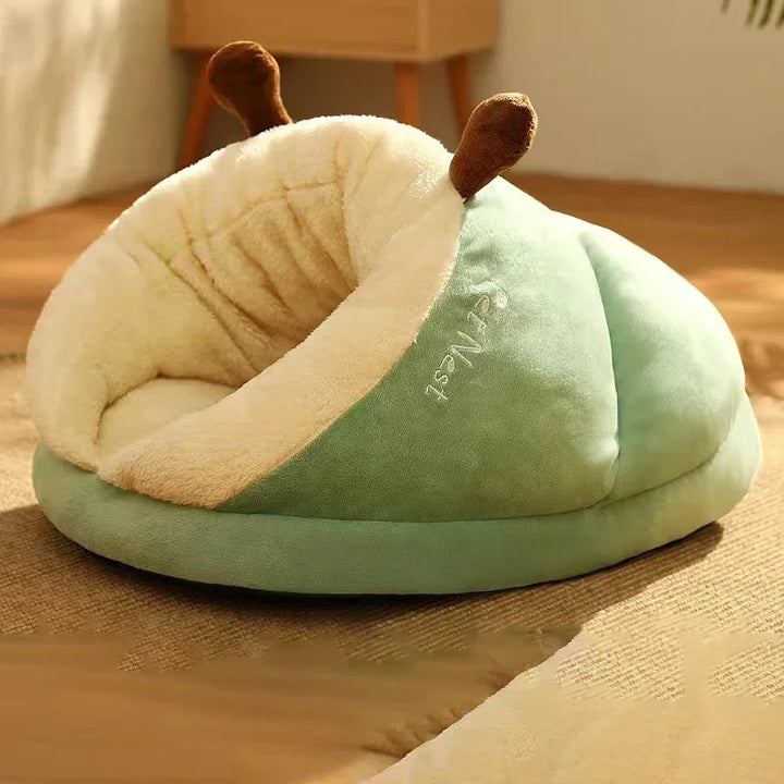 BowLift | Slippernest - Foldable Dog Bed in Coral Fleece for Winter Comfort