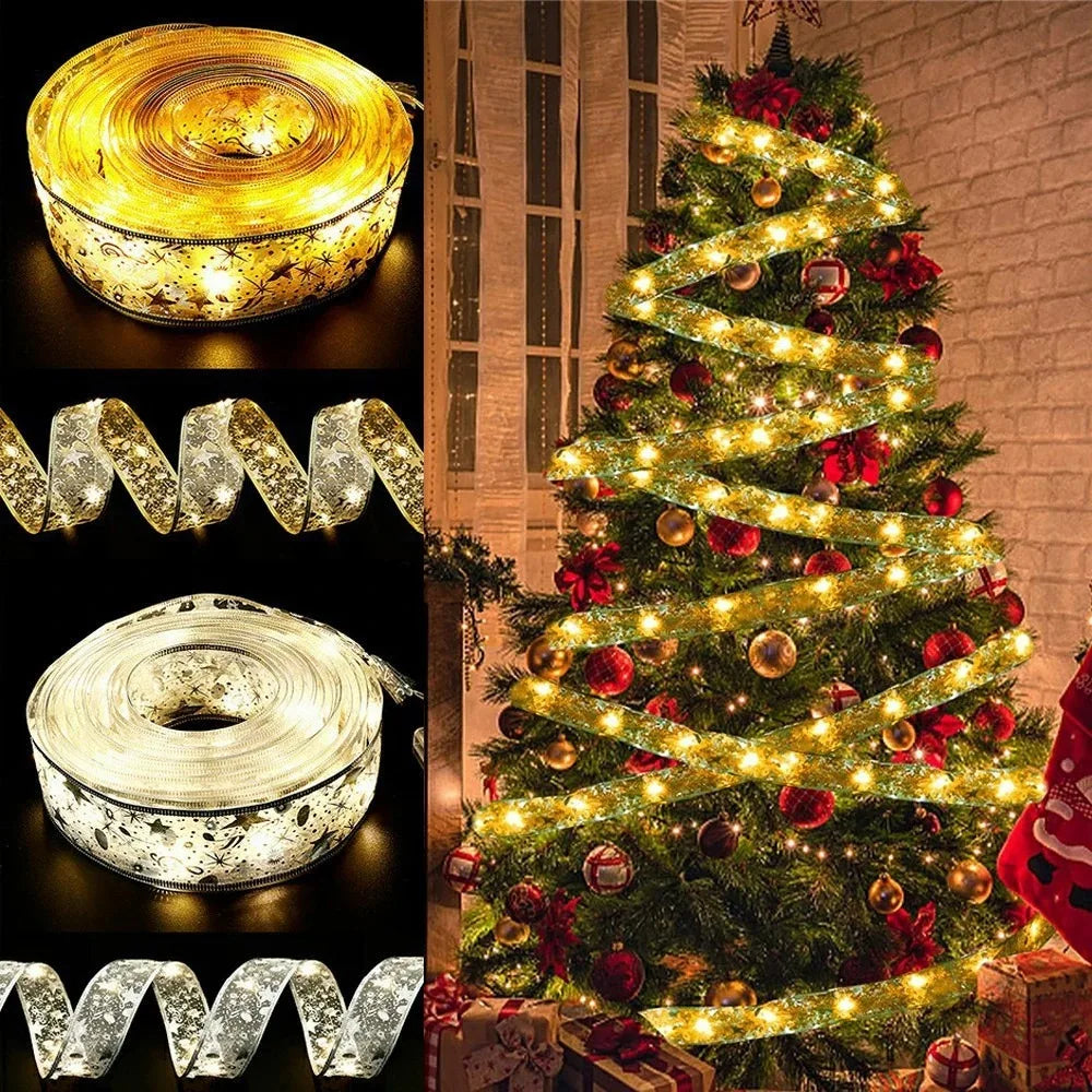 BowLift | Lumibelle | Christmas ribbon with light chain | LED ribbon light | For tree, window & table decoration | Warm white | Christmas & New Year 2026