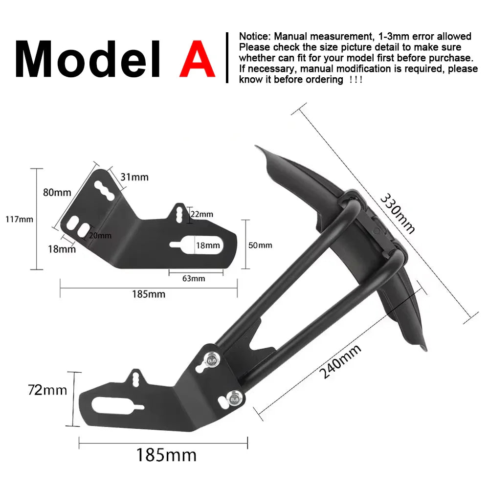 BowLift | Universal Motorcycle Rear Fender Mudguard with Steel Bracket – TrailGuard