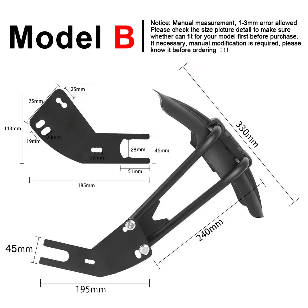 BowLift | Universal Motorcycle Rear Fender Mudguard with Steel Bracket – TrailGuard