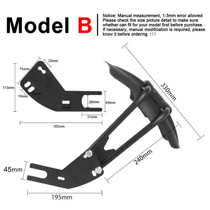 BowLift | Universal Motorcycle Rear Fender Mudguard with Steel Bracket – TrailGuard