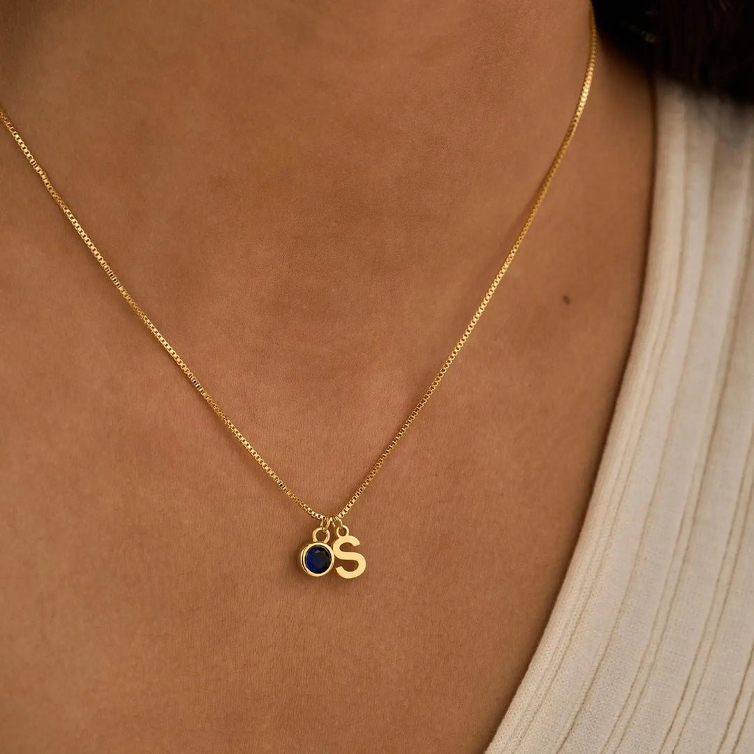 BowLift | Dainty Initial & Birthstone Necklace