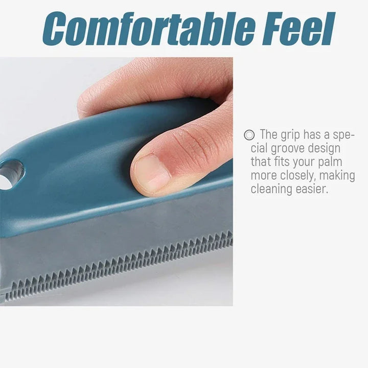 BowLift | Fluffigob Fuzz & Pet Hair Remover Brush | 2-in-1 Cleaning with Double Comb Structure | For Couch, Clothing, Carpet | 15 × 6 × 2 cm