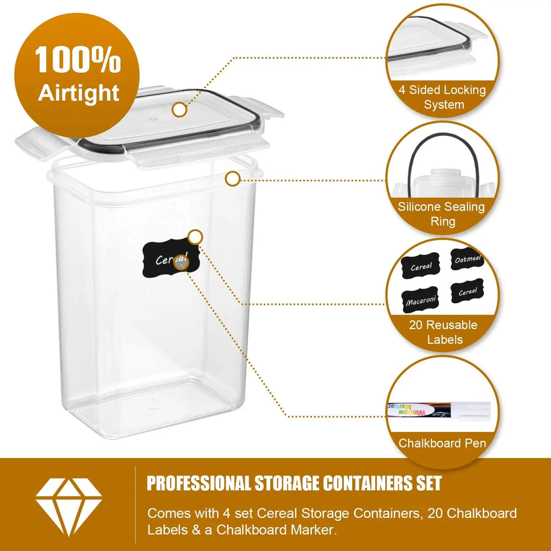 BowLift | Kitchen Food Storage Containers Set 7pcs BPA-Free Airtight with Labels – StoreMate