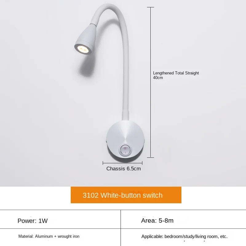 BowLift | Versatile LED Wall Lamp: Modern, Flexible, Perfect for Reading in Bed