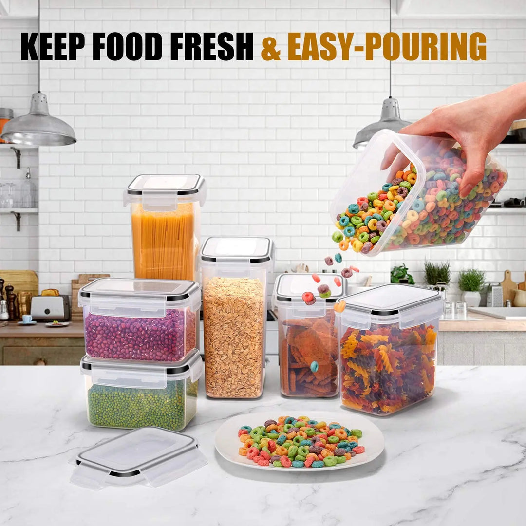 BowLift | Kitchen Food Storage Containers Set 7pcs BPA-Free Airtight with Labels – StoreMate