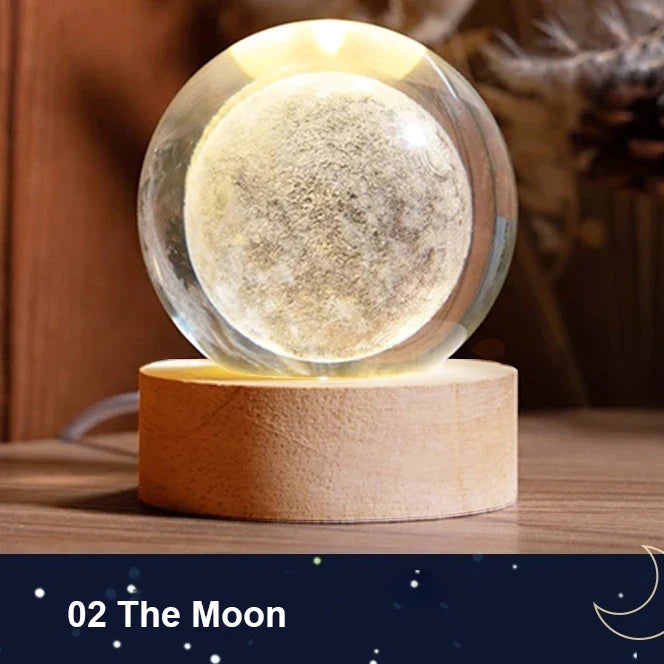 BowLift | Astranova Galaxy Night Light | LED Crystal Ball with Milky Way Design | Warm White Light | Creative Gift for Kids & Adults