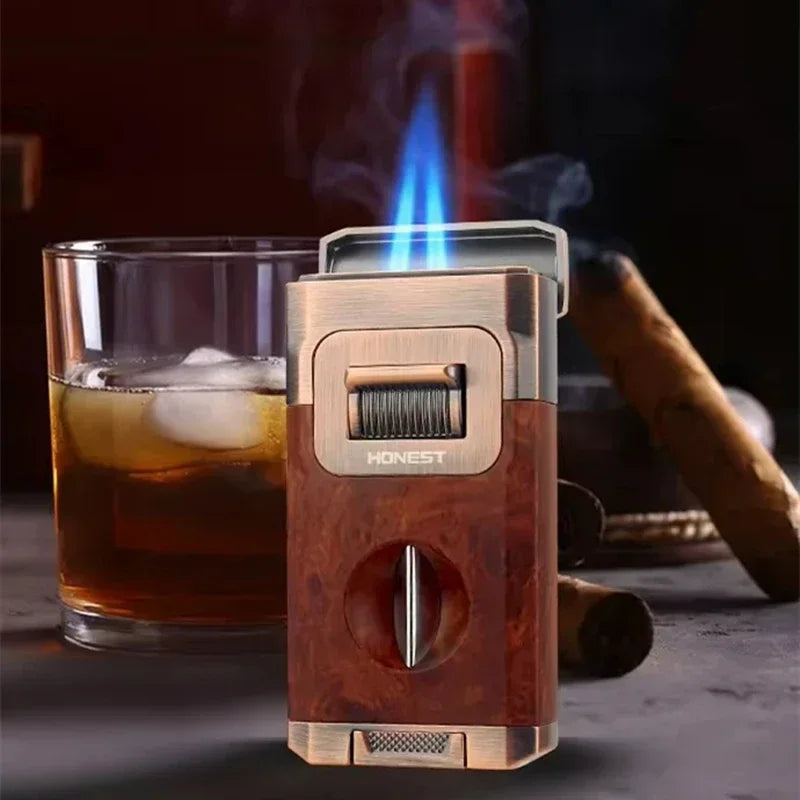 Metal Double Jet Flame Wind Proof Butane Lighter | Bowlift
