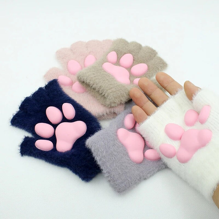 BowLift | 3D Cat Paw Soft Fingerless Gloves