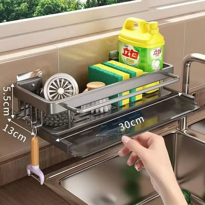 Aluminum Kitchen Shelf | Self-Emptying Sink Shelf – No Drilling Required Bowlift
