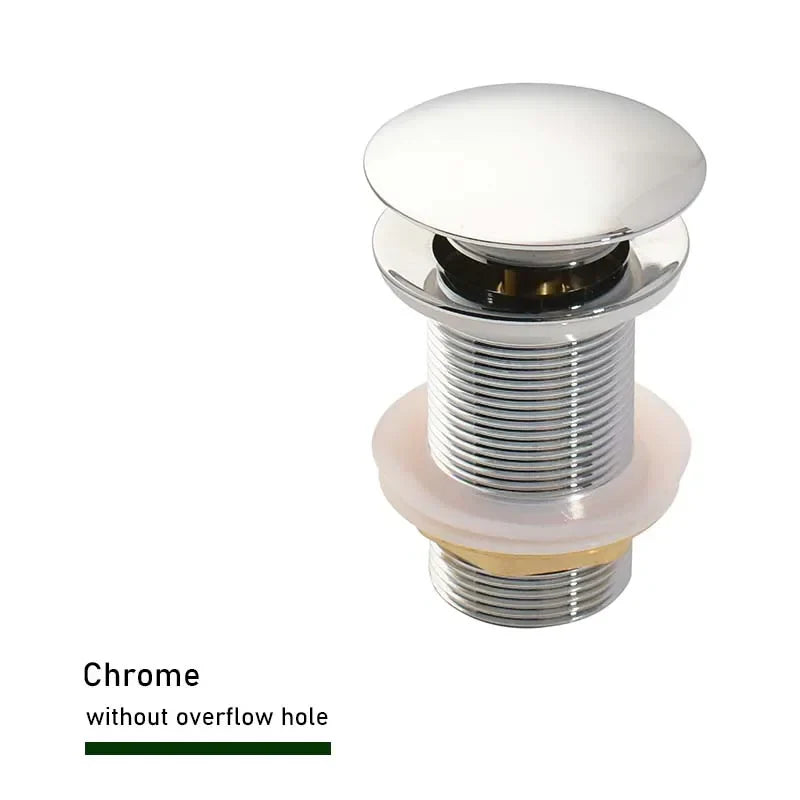 Drain screw with push-down popup – brass | 11 colors | With or without overflow Bowlift