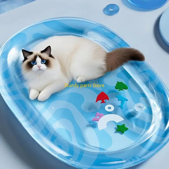 BowLift | Kühlmatte FrostoPaws AquaPad | Inflatable Water Mat for Dogs & Cats | Scratch Resistant & with Air Pump | Available in 3 Sizes