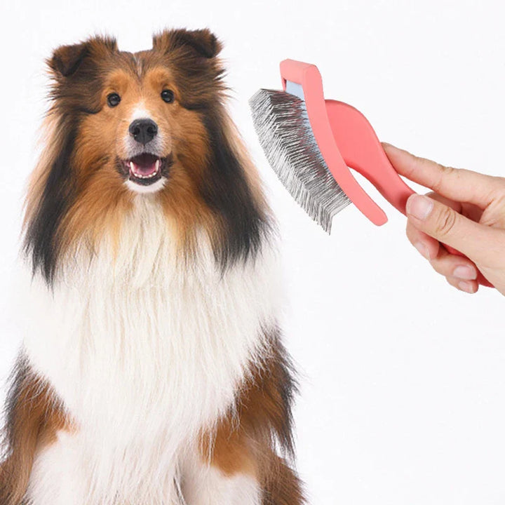 BowLift | Natural Fur Care Brush ProRake | Manual Hair Removal Brush with Wooden Handle | Reusable & Durable | 21×10 cm