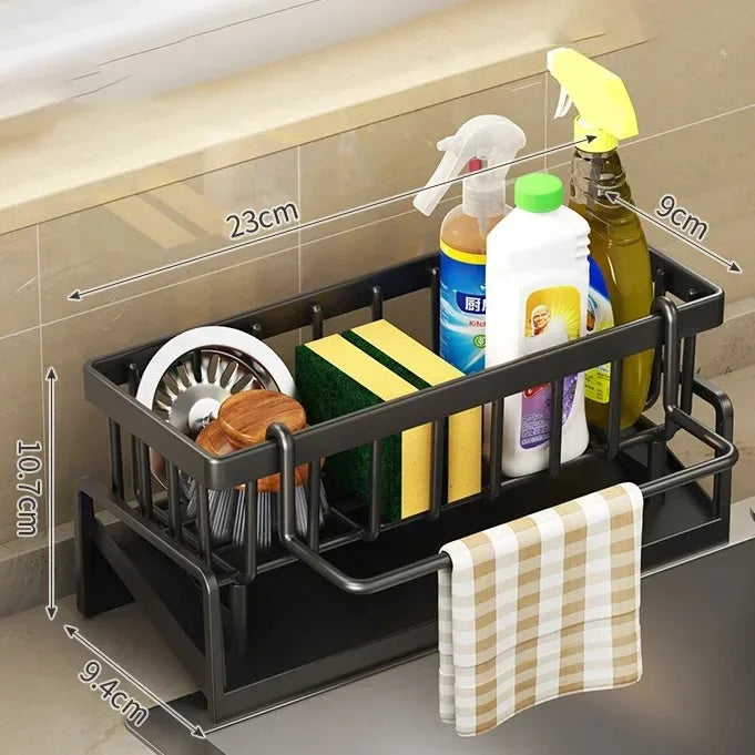 BowLift | Kitchen Soft Sponge Holder Kitchen | Multifunctional Draining Rack | For Sink, Cloths & Dish Soap | Organizer Shelf
