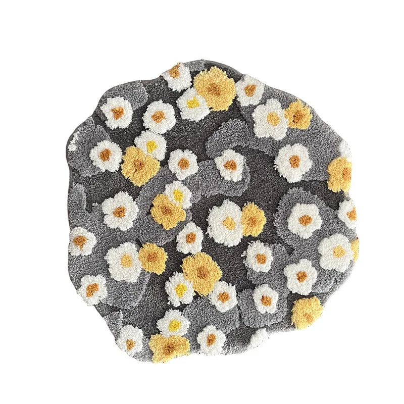 Moss Flower Tufted Round Rug | Bowlift
