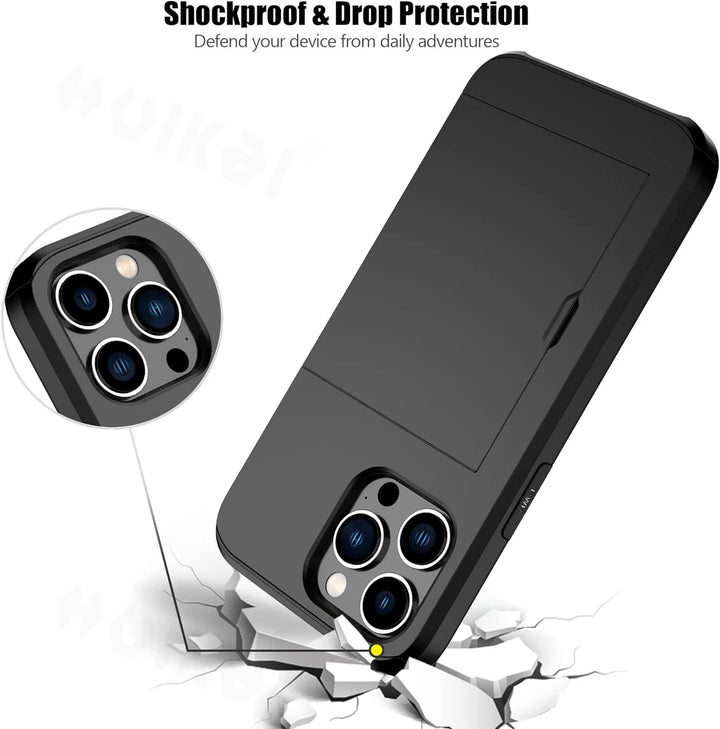 BowLift | LuxShield iPhone Case with Card Holder | Slim Design | Card Storage | Protection & Style