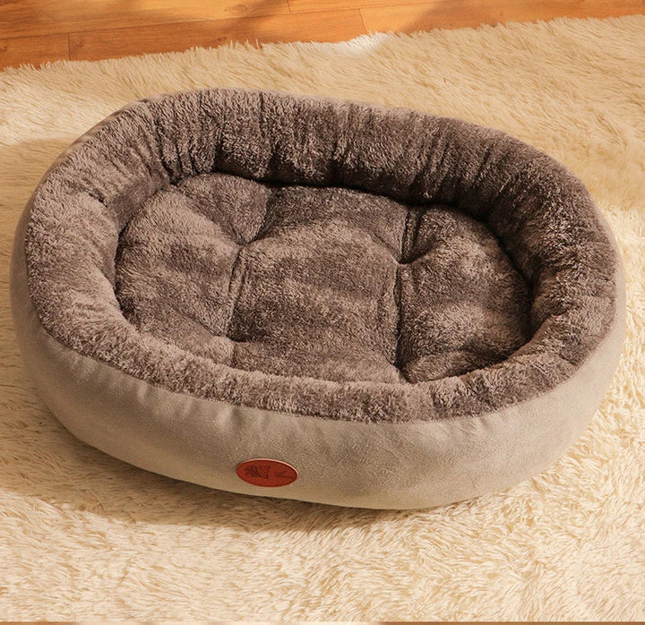 Oval Plush Bed for Dogs & Cats Bowlift