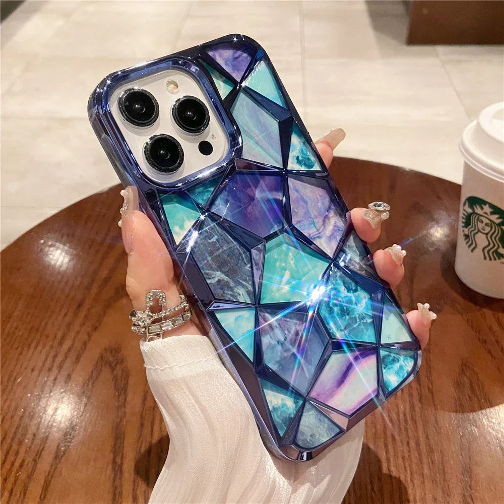 BowLift | Geometric Colorful Marble iPhone Case
