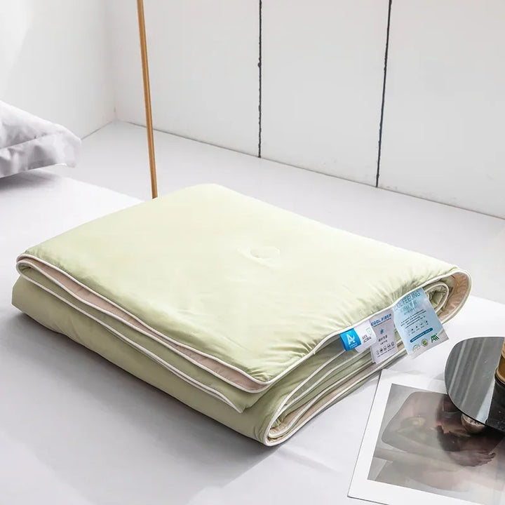 Air Condition Summer Comforter — Pure Color Ice Silk Cooling Blanket, Lightweight & Smooth Twin/King Size Quilt | Bowlift