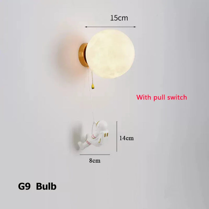 LunarGlow Wall Lamp - Moon-shaped Astronaut Lighting Bowlift