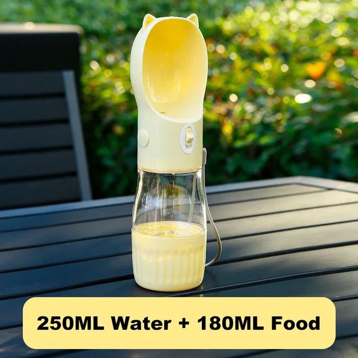 BowLift | PetHydra Duo Dog Water Bottle with Feeding Bowl | 2-in-1 Outdoor Dispenser | For Small & Large Dogs & Cats