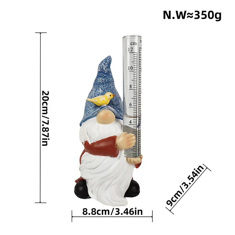 BowLift | Gnome Garden Statue with Resin Rain Gauge