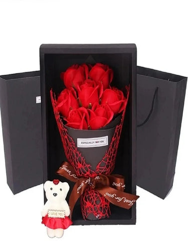 7 Roses Soap Bouquet Gift Box Bowlift