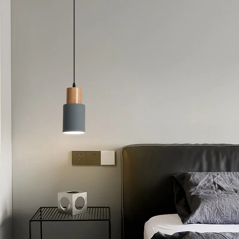 BowLift | Nordic LED Pendant Lights Made of Metal and Wood - Modern Hanging Lamps for Dining Room and Kitchen