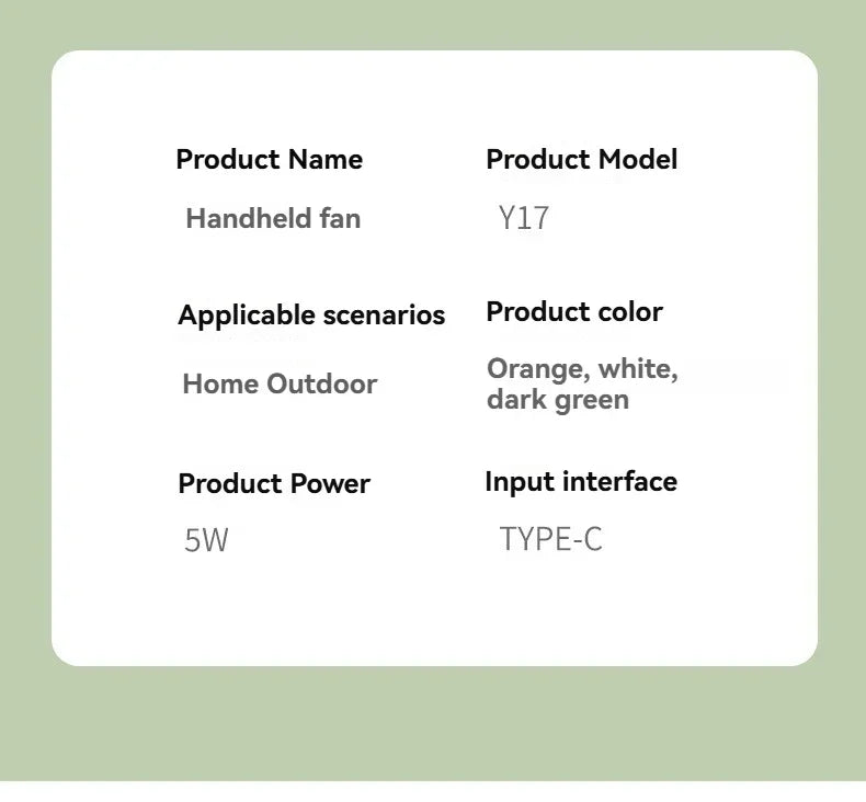 New Foldable USB Rechargeable Mini Fan | Handheld Desktop Fan with Cartoon Design & Hook for Outdoor, Home & Office Use | Bowlift