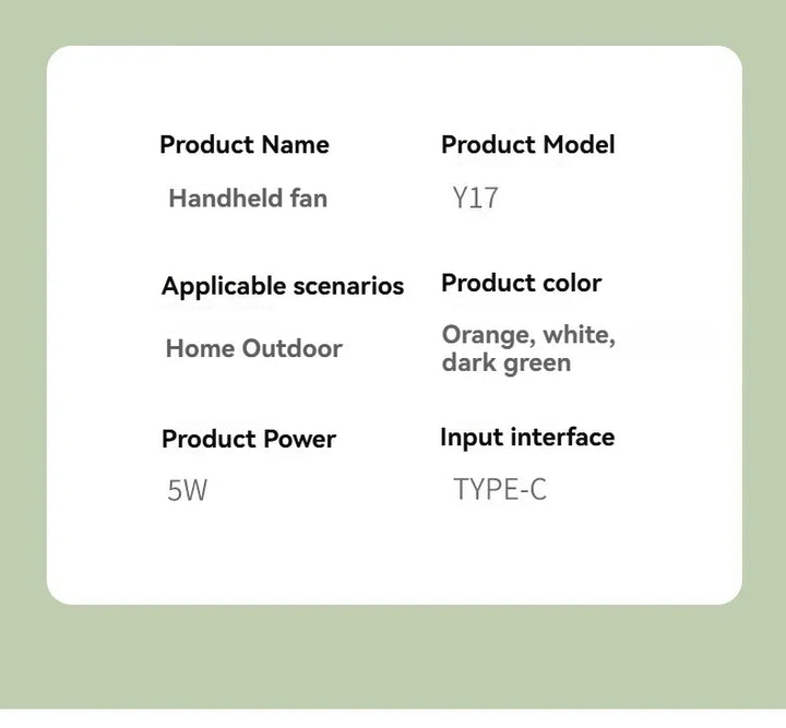 New Foldable USB Rechargeable Mini Fan | Handheld Desktop Fan with Cartoon Design & Hook for Outdoor, Home & Office Use | Bowlift