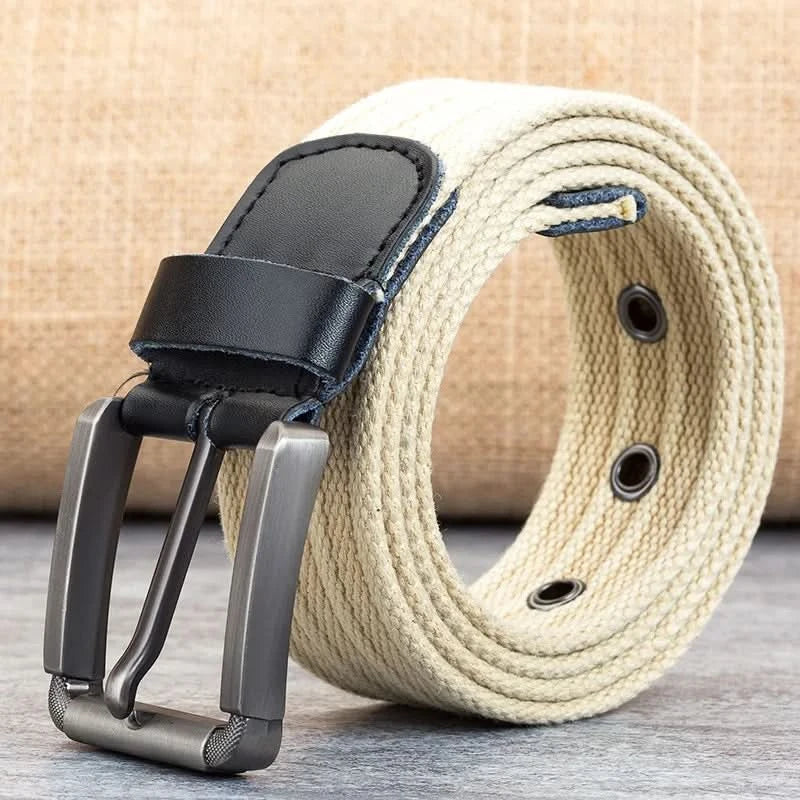 BowLift | Men’s Canvas Belt – Adjustable Casual Striped Waistband