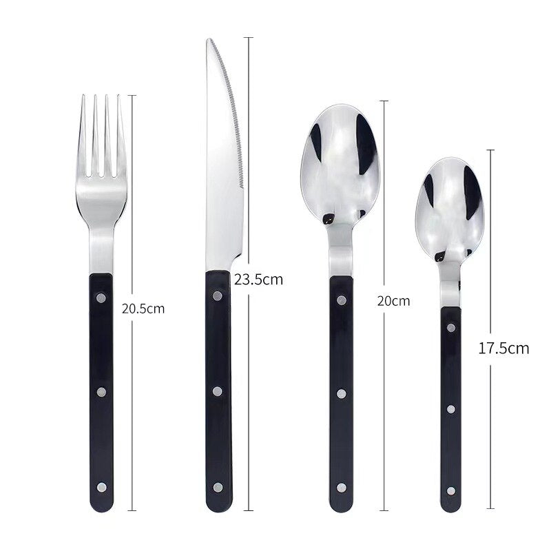 BowLift | 24-Piece Stainless Steel Cutlery Set with Engraved Design - BistroLine